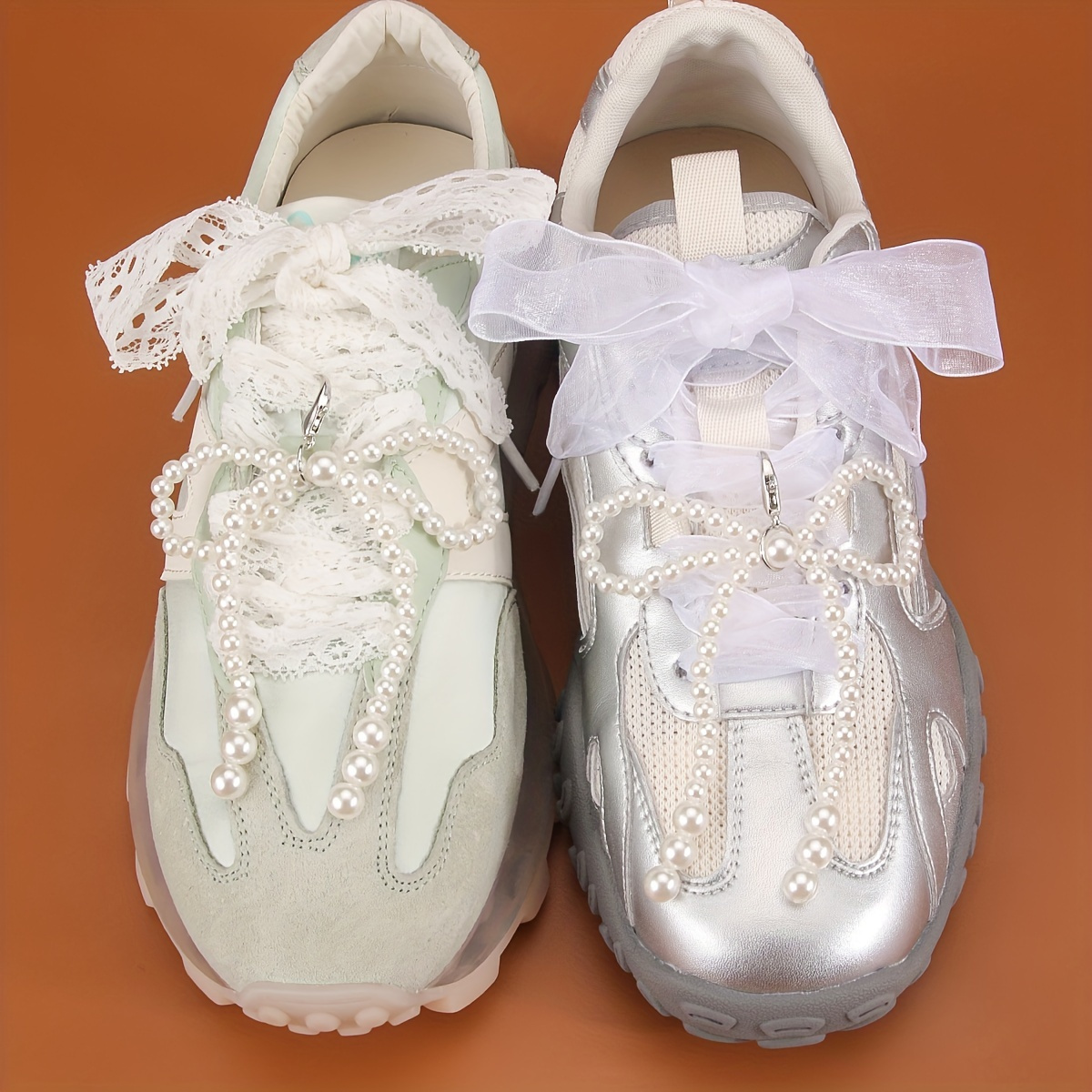 

A Pair Of Stylish Artificial Pearl Bow Shoe Decorations, Trendy , Handmade Sneaker Embellishments, Shoe Jewelry, Footwear Accessories, Gifts And Commercial Sales!