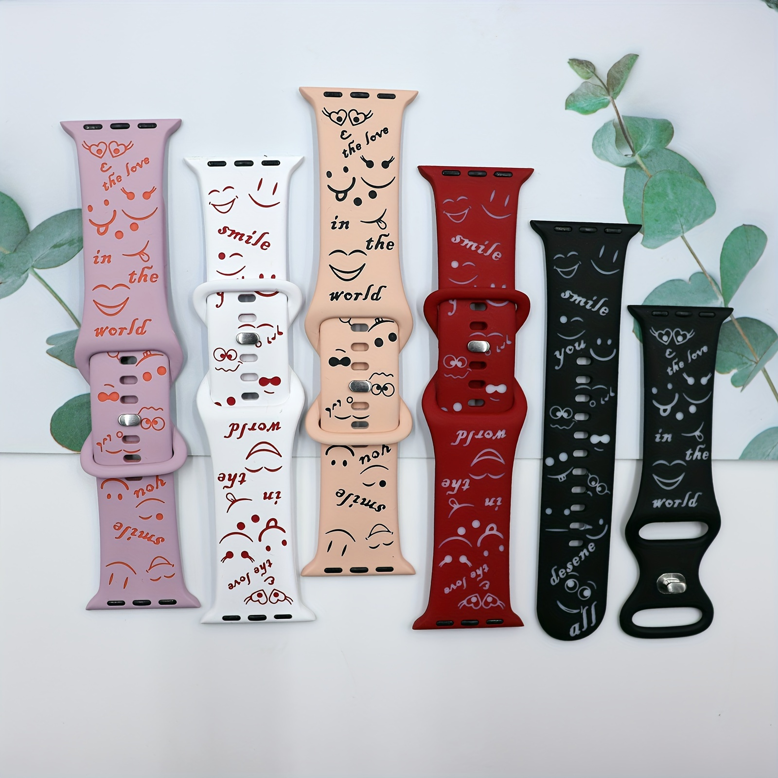 

Glowing Silicone Strap With Dual-color Smile Face Carving, Compatible With Watch 38mm, 40mm, And 41mm, Cute And Soft Sports Strap For Iwatch Series 8, 7/se, 6, 5, 4, 3, 2, 1, Creative Gift