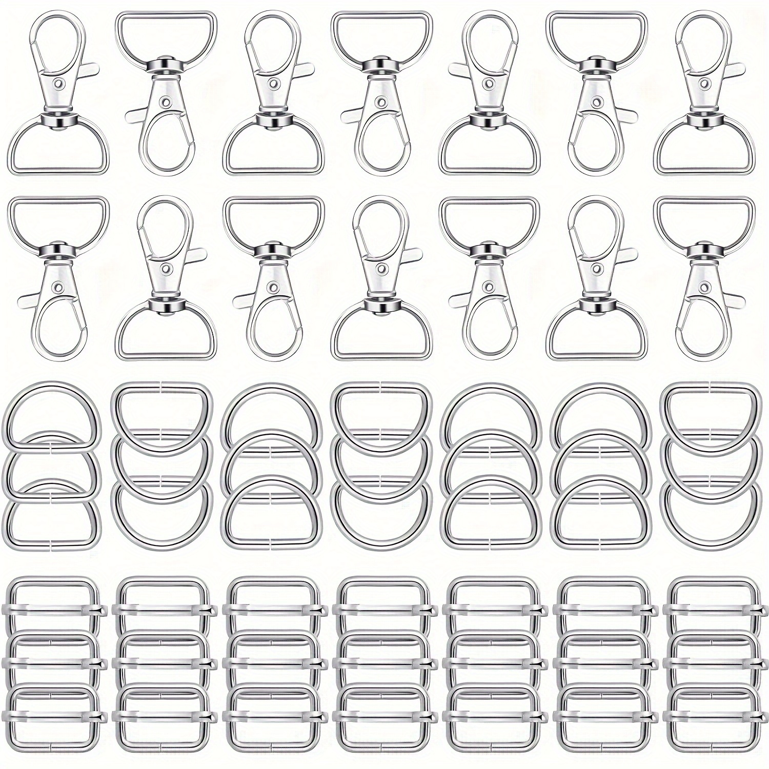 

56pcs Silvery 30mm Fermoirs à Glissière pour Porte-clés, Fermoirs Mousquetons en Fer pour la Fabrication de Bijoux, Accessoires de Quincaillerie de Mode, Outils de Fabrication de Bijoux