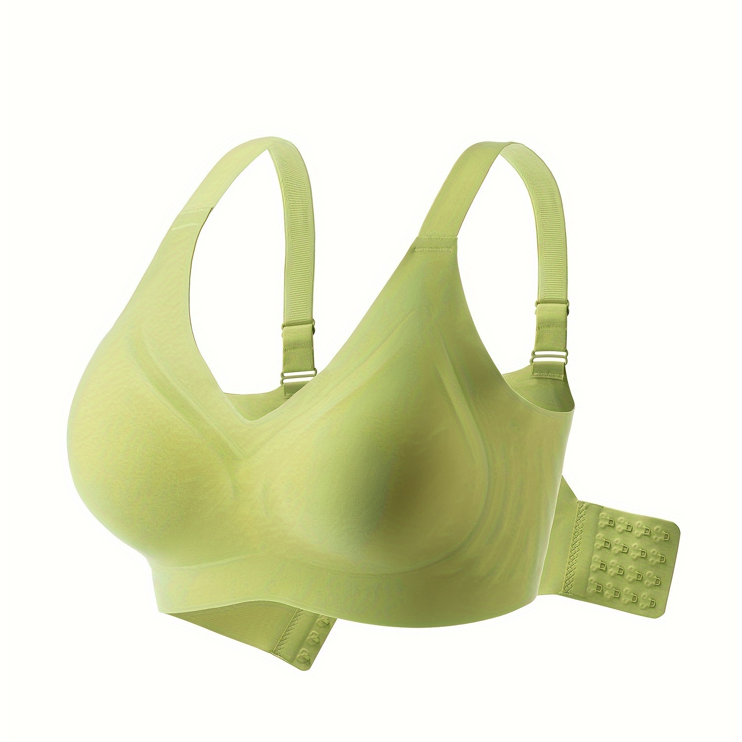 

Women's Plus Simple Bra, Plus Size Solid Seamless Lightly Padded Wireless Daily Bra