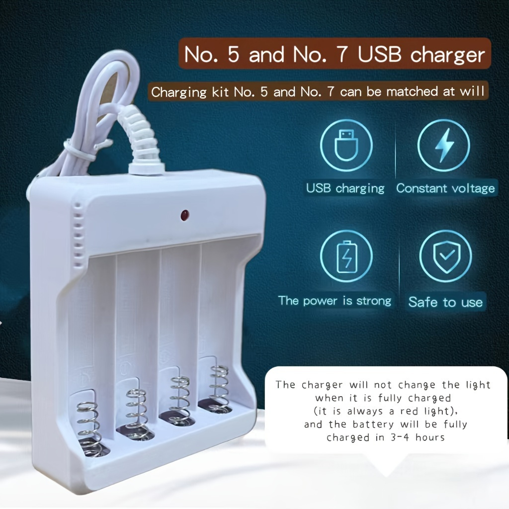 

Yhjepow Aa/aaa Ni-mh Ni-mh Cadmium Usb Charger Smart 4-slot Usb Charger Charging Faster And Safer