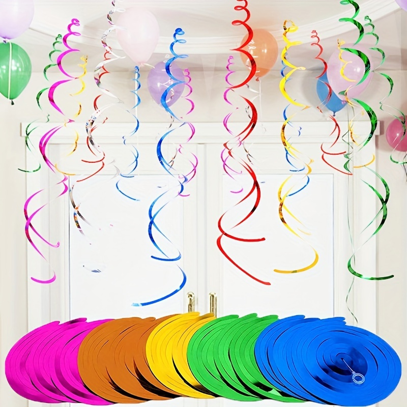 

6pcs/bag Decorative Ceiling Hanging Swirl Spiral Pendant Garland Banner For Baby Birthday Party Wedding Decoration