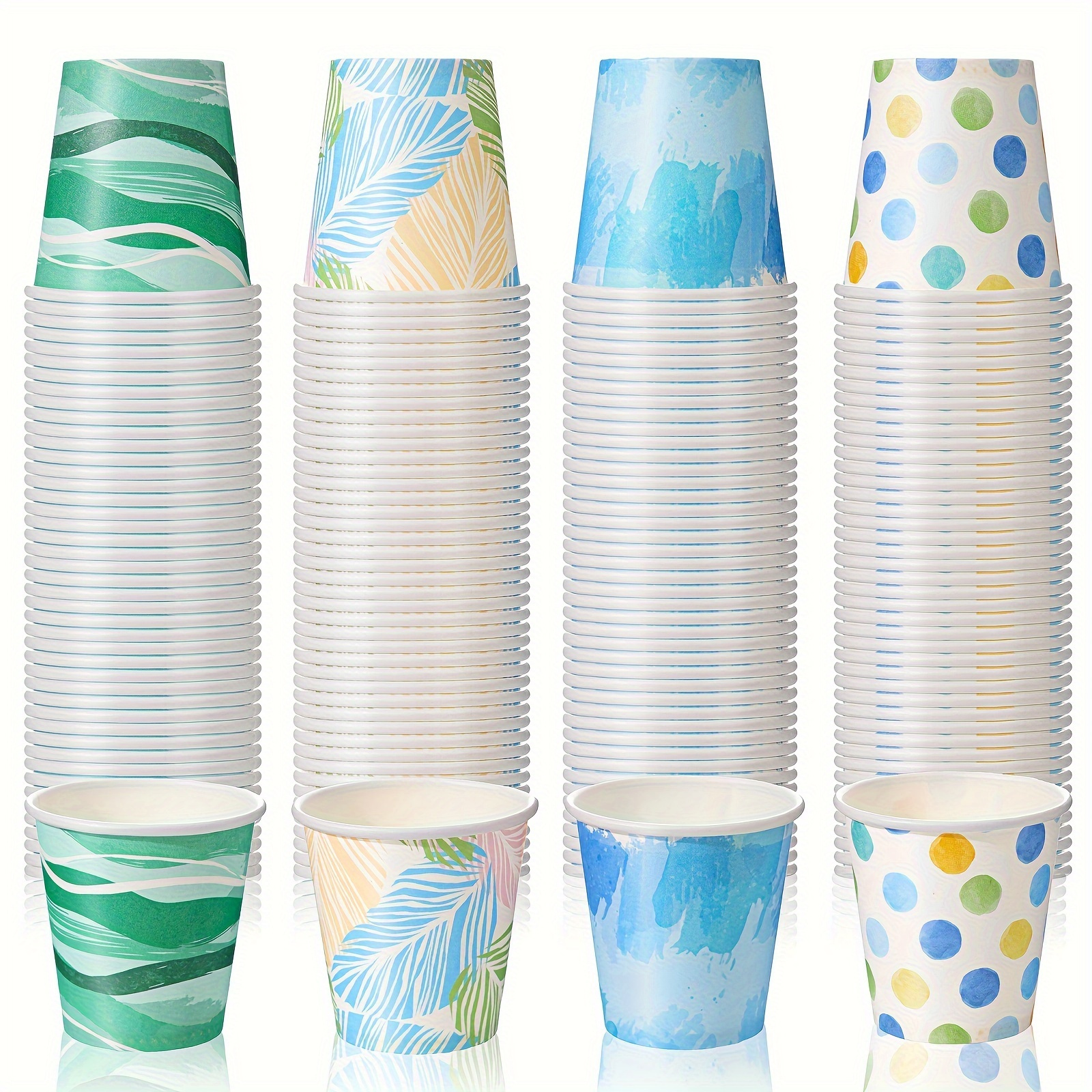 

100/200/300/600pcs 3 Oz Paper Cups, Disposable Bathroom Cups, Blue & Green Small Mouthwash Cups, Espresso Cups, Disposable Drinking Cups For Party, Picnic, Bbq, Travel, And Event