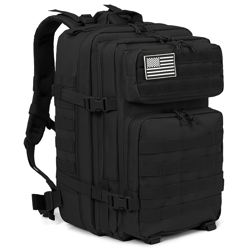 

45l Tactical Backpack - Water-resistant Oxford Fabric, Laptop Compartment, Ideal For Hiking & Trekking