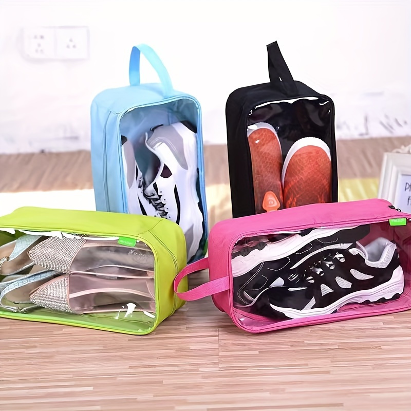 

1pc Transparent Shoe Storage Bag, Travel Shoes Storage Bag, Portable Shoe Bag With Zipper, Travel Supplies, Shoe Organizer, Home Storage And Organization, Bedroom Living Room Dorm Accessories