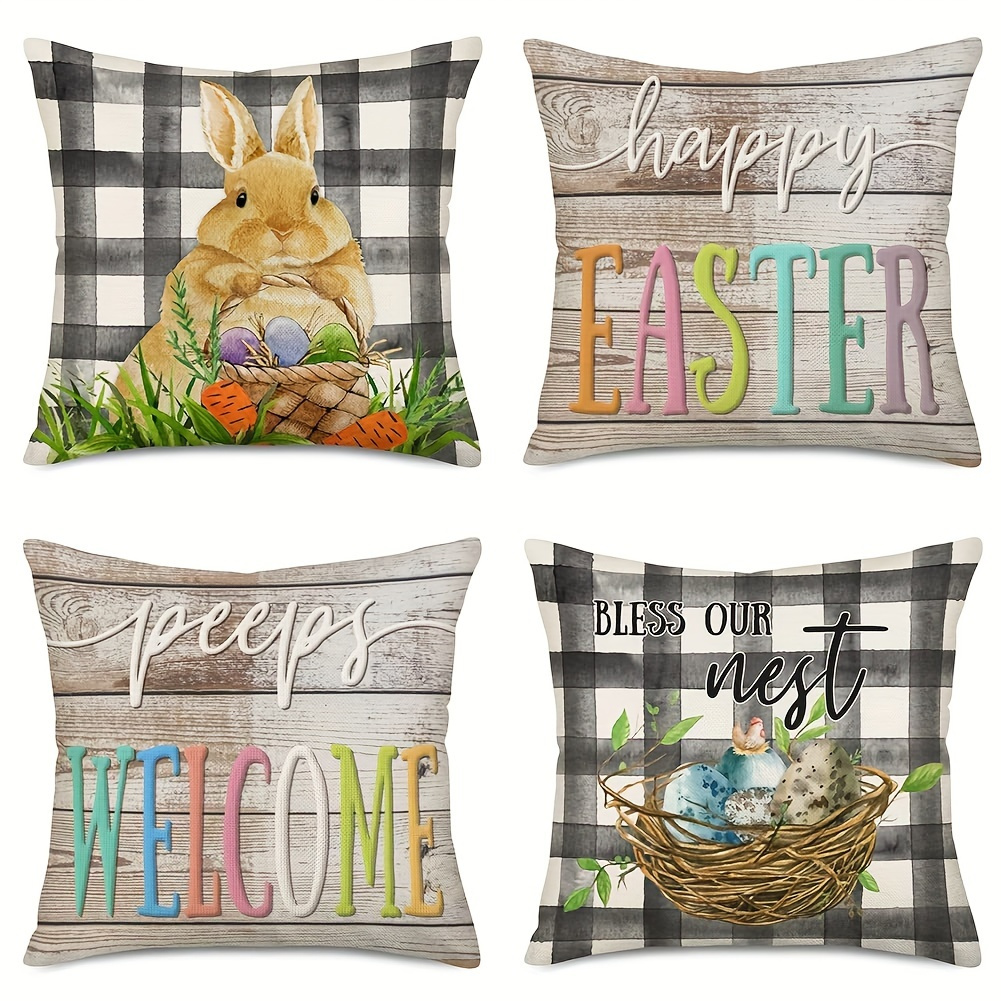 Farmhouse Easter Throw Pillow Covers Spring Easter - Temu