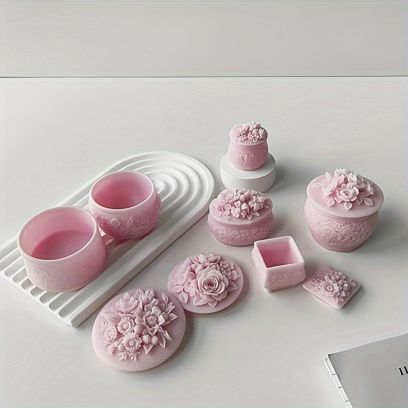 

Diy Rose Flower Silicone Mold For Crystal Epoxy Resin Storage Box - Craft Tool & Supply