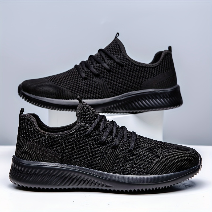 

Plus Size Men' Colour Woven Knit Breathable Running Shoes, Comfy Non Slip Soft Sole Sneakers For Men's Outdoor Activities