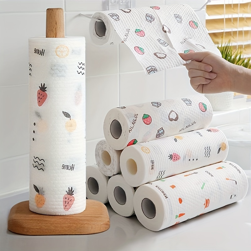 Paperless Kitchen Towels, Zero Waste, Reusable Paper Towels Roll With Snaps  Kitchen Clothes, Eco-friendly Dish Towels Strawberry 