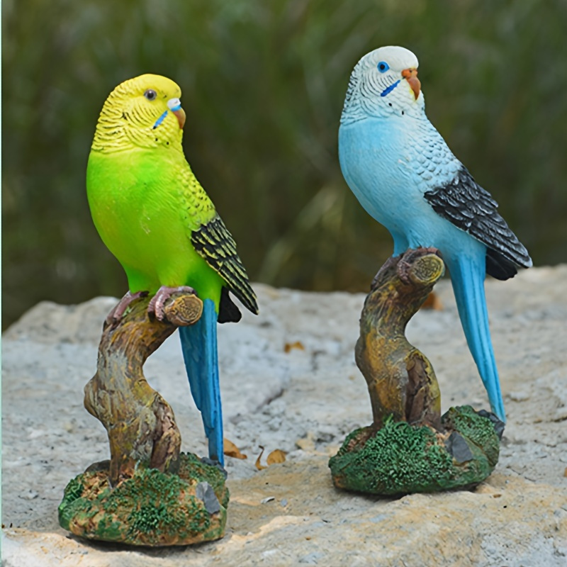 Baño para pájaros redondo con dos pájaros decorativos de cerámica - No  poroso oso de fresa Electrónica