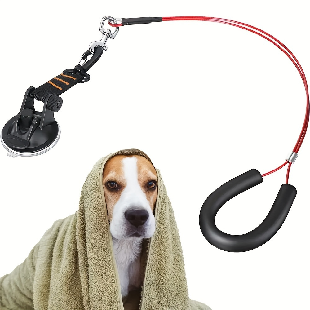 

Adjustable Dog Bathing With Suction Cup Base - Stainless Steel, Hand-washable Puppy Tub Restraint Leash, , For Pet Showers, Dog Bath Supplies