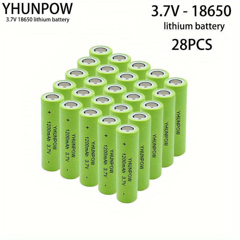 

2/28pcs, Brand New 18650 Lithium Battery 5c Full Capacity 3.7v Power Rechargeable Lithium Battery For Flashlights, Remote Control Of Automotive Electronic Devices, Etc