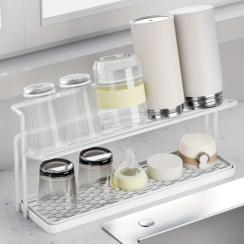 

[top-] 2- Steel Drying Drain - Countertop Organizer For , Metal & Plastic And Bottles