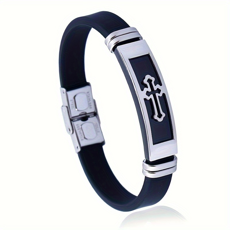 

Sports Bracelet, Silicone Bracelet Bangle, Cross Wristband Bracelet For Men