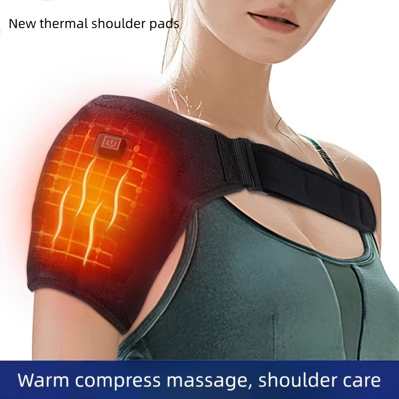 Heated Shoulder Brace Wrap Shoulder Heating Pad for Shoulder Support for  Men Women for Shoulder Pain Relief,Torn Rotato Cuff,Compression Sleeve,AC  Joint with 3 Heating settings(No Battery)
