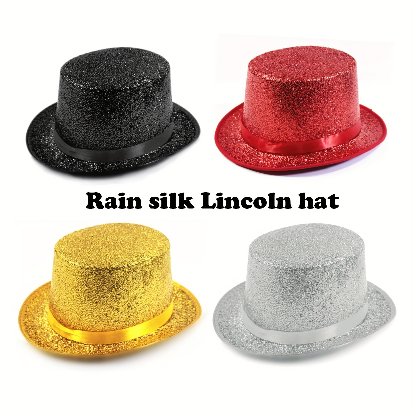 

1pc Magic Rain Sequin Top Hat, Prom Accessories, Halloween/masquerade/rave Party Accessories, Holiday Supplies, Performance Props