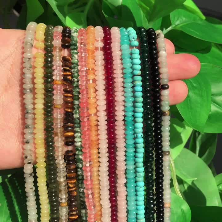 Multicolored Abacus Stone Beads, 4X2Mm for Jewellery Making