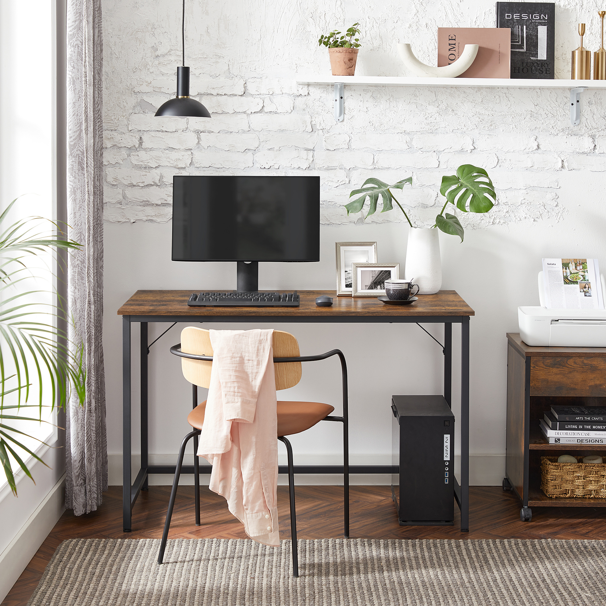 Computer Desk Small Office Desk And Workstation Work Desk For Home Office Study Bedroom 60 X 120 X 76cm Industrial Frame