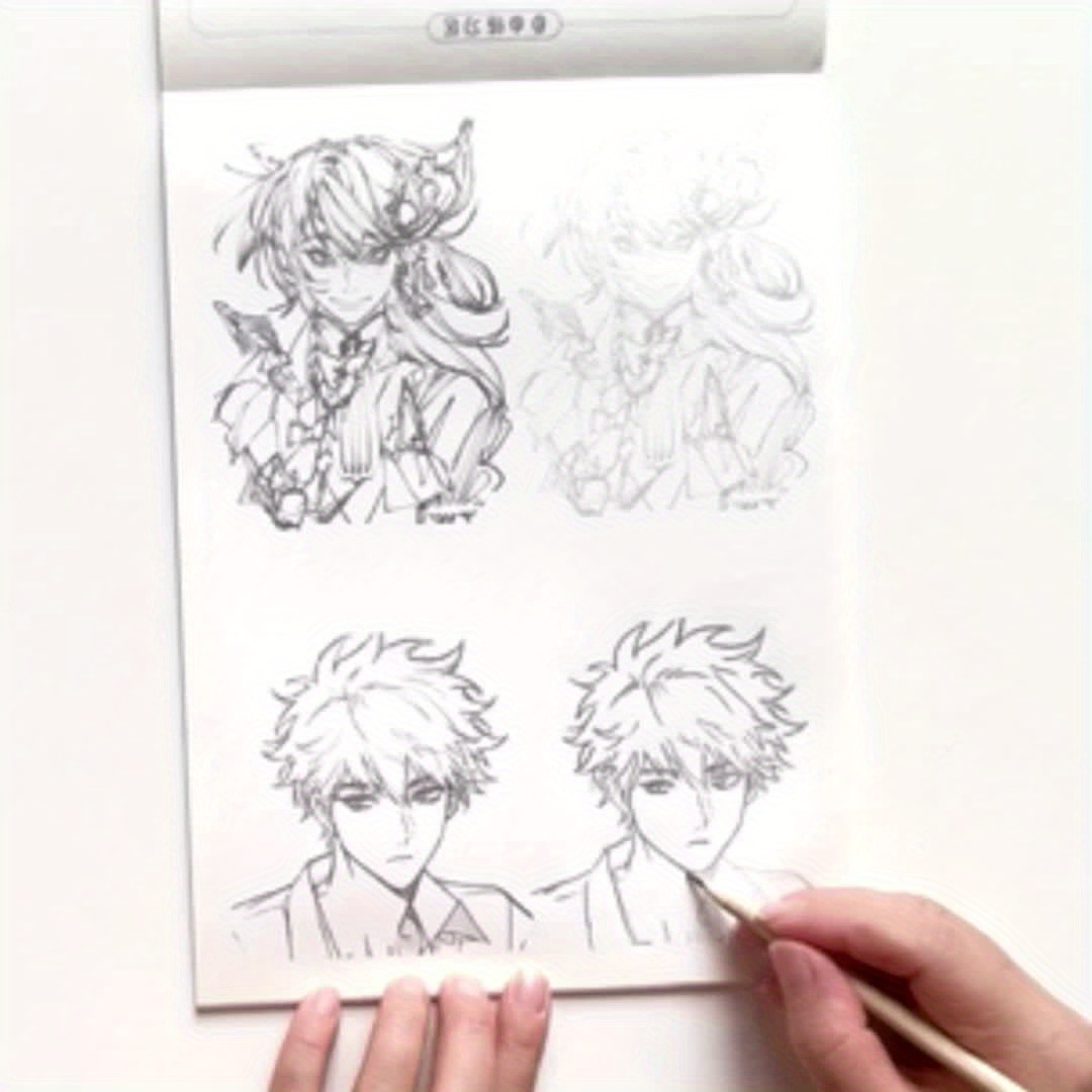 초보자를 위한 애니메이션 캐릭터 라인 드로잉북: 손으로 그린 실루엣 추적 기술 63+ 단계별 일러스트레이션 - Temu Republic  of Korea, image size:1080x1080