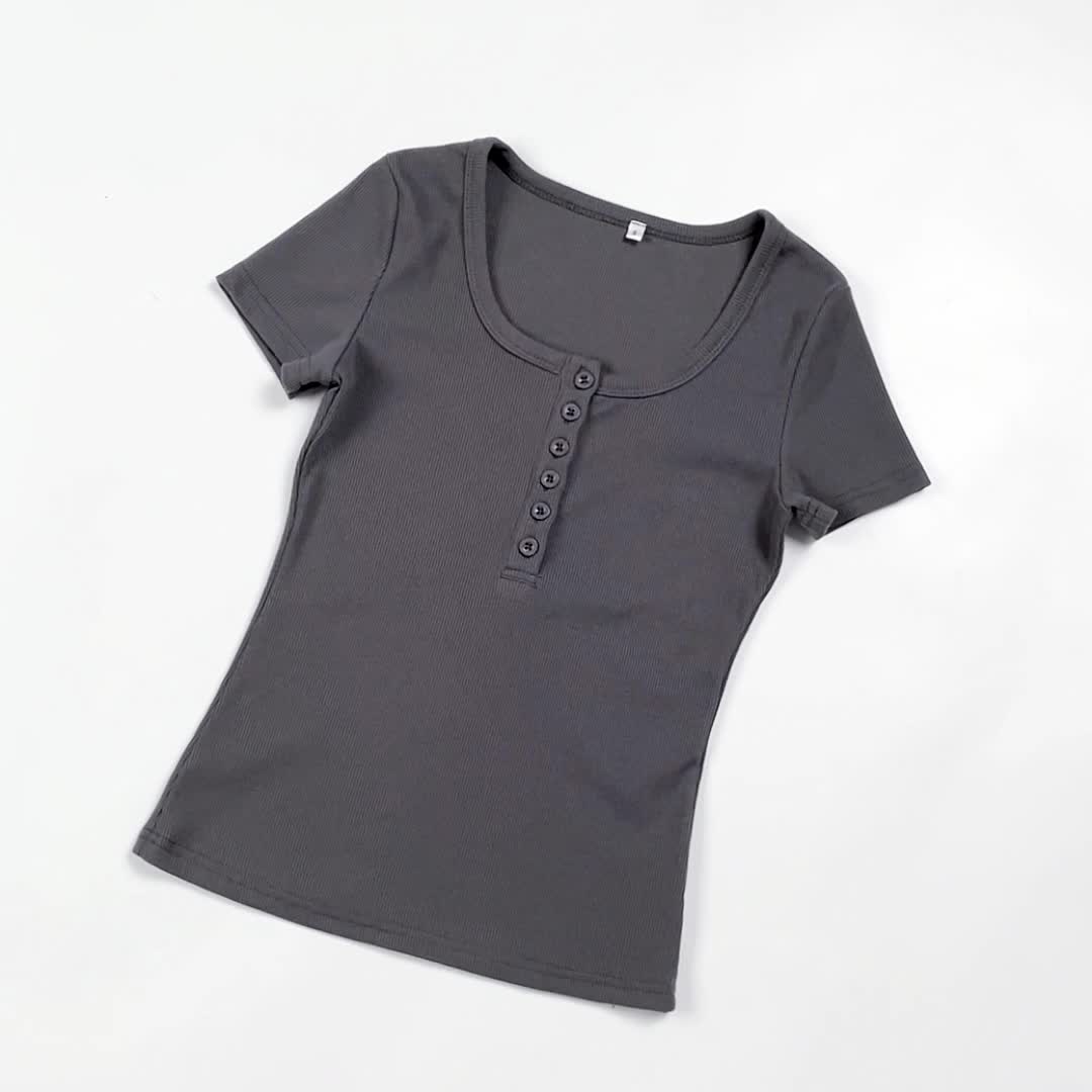 button front tee