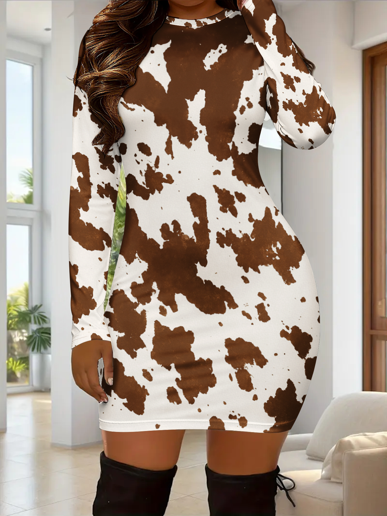 cow print dress sold on Temu United States