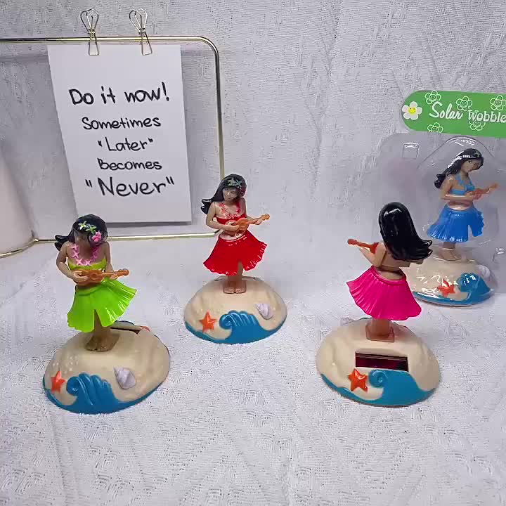 Creative Solar Hawaiian Girls' Car Decoration Cartoon Dolls - Temu