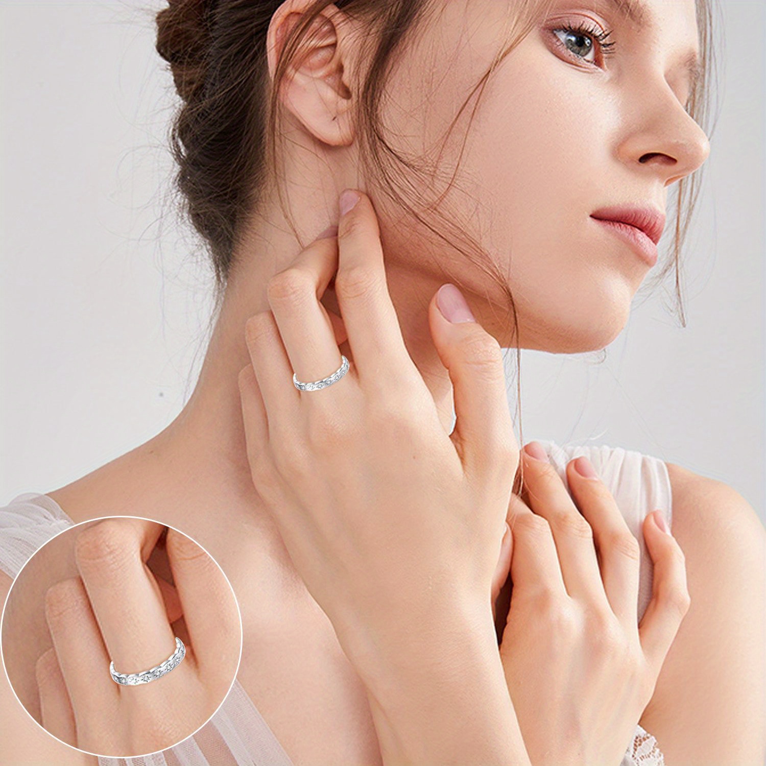 Stars Ring 925 Sterling Silver Cubic Adjustable Open Ring