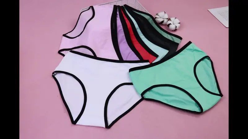 Teen Girls Underwear Solid Color Cotton Comfortable - Temu