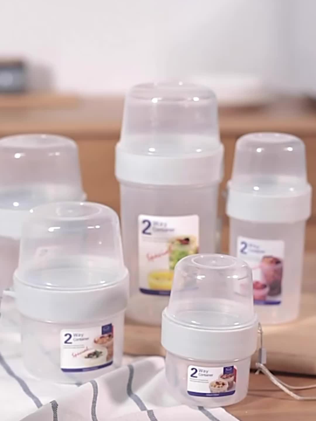  Titiz Vasos de cereales On the Go de 20 onzas, contenedor  portátil de cereales de yogur Lux para llevar con tapa superior, granola y  compartimento de frutas (amarillo) : Bebés