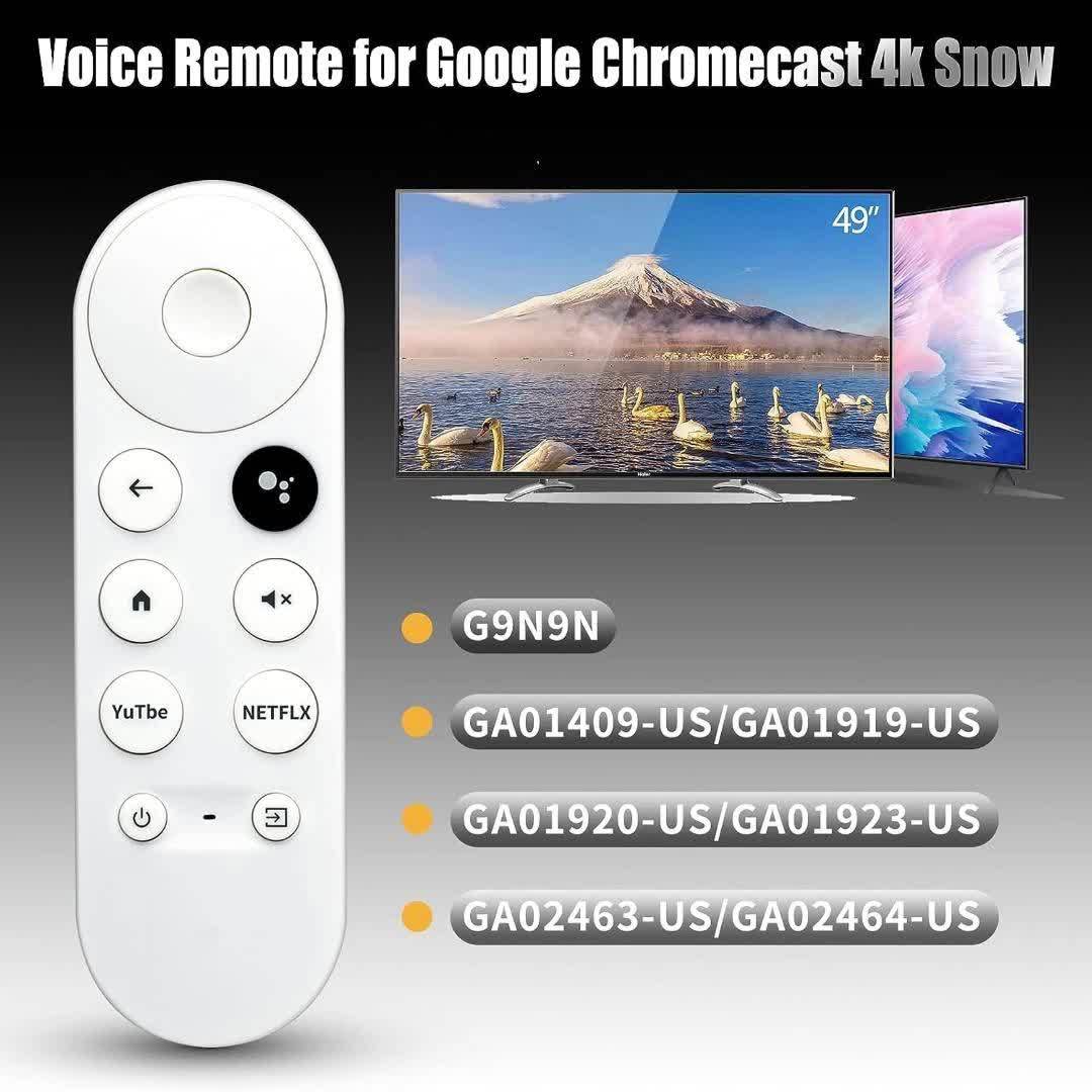 Replacement Voice Remote Control Google Chromecast 4k Snow Snow Streaming  Media Player G9n9n Ga01409 Us Ga01919 Us Ga01920 Us Ga01923 Us Remote  Control, Check Today's Deals