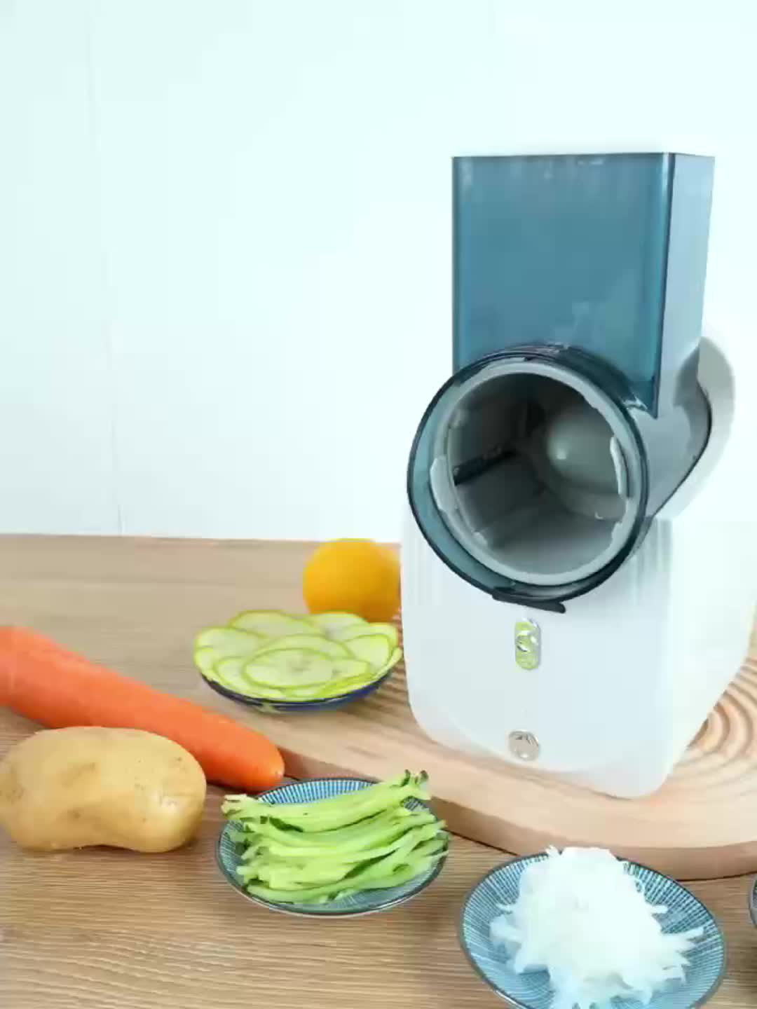 Electric Food Shredder,Multi-function Vegetable Cutting Machine Automatic  Vegetable Cutter Machine Commercial Electric Potato Slicer Shredder