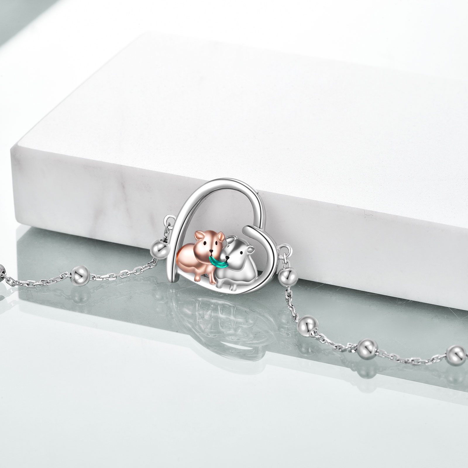 Sterling Silver Guinea Pig Bracelet for Women