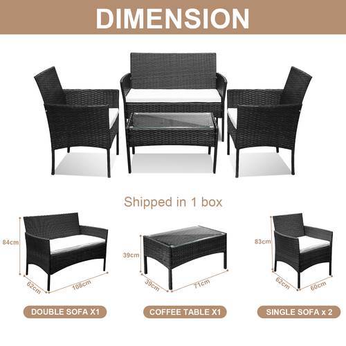poly rattan seating set balcony furniture 7pcs garden furniture set including sofa armchairs table and seat cushions patio furniture for and gardens