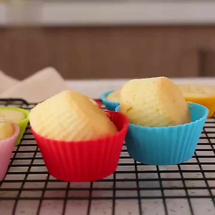 Silicone Muffin Cupcake Cup Mold Baking Paper Cup Oven Household Steamed  Cake Mold - Temu