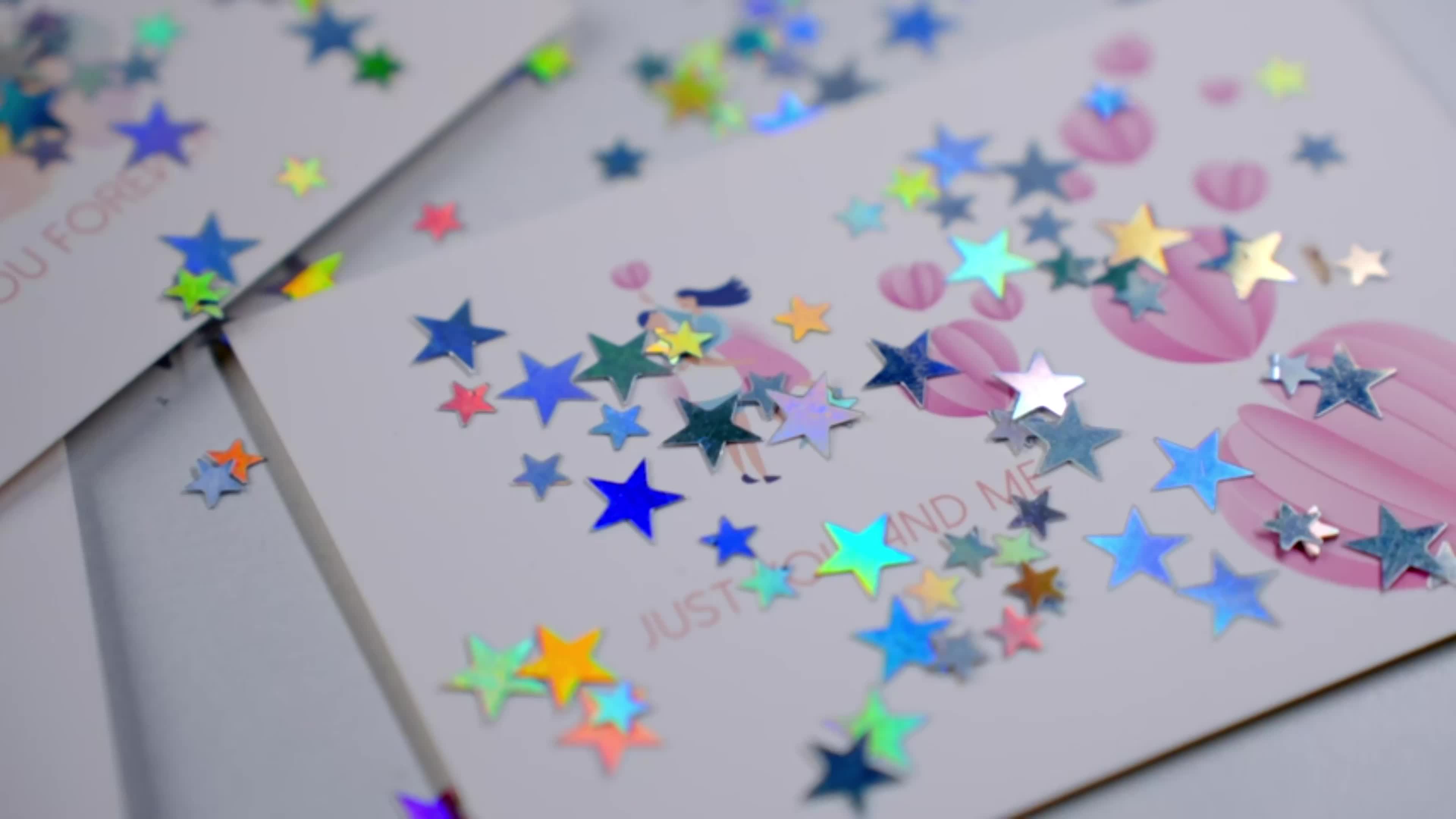 HESTYA 60g star Confetti Glitter Star Table Confetti Metallic Foil Stars  for Party Wedding Festival Decorations (Holographic Silver, 10mm and 6mm)