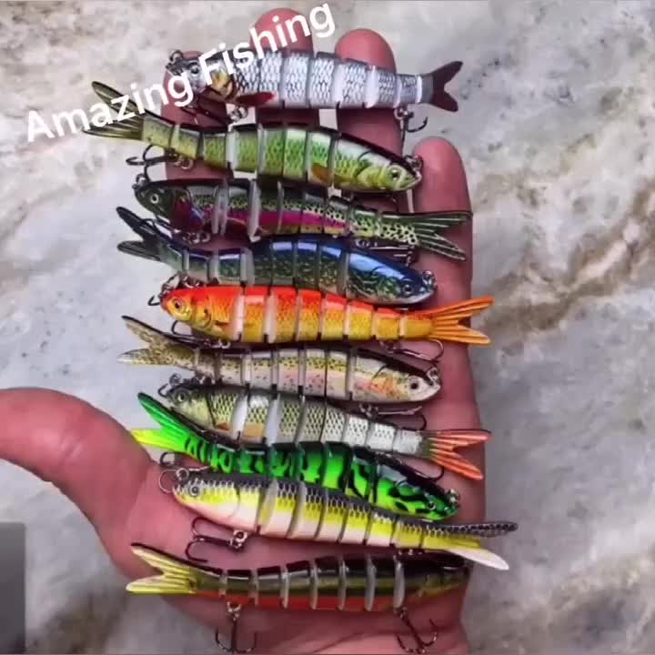 Smaky Fishing Lures Tackle Kit Slow Sinking Hard Swimbaits Wobbler for Bass  Trout and Other Fish Species Multi Jointed Segmented Bionic Crankbait for
