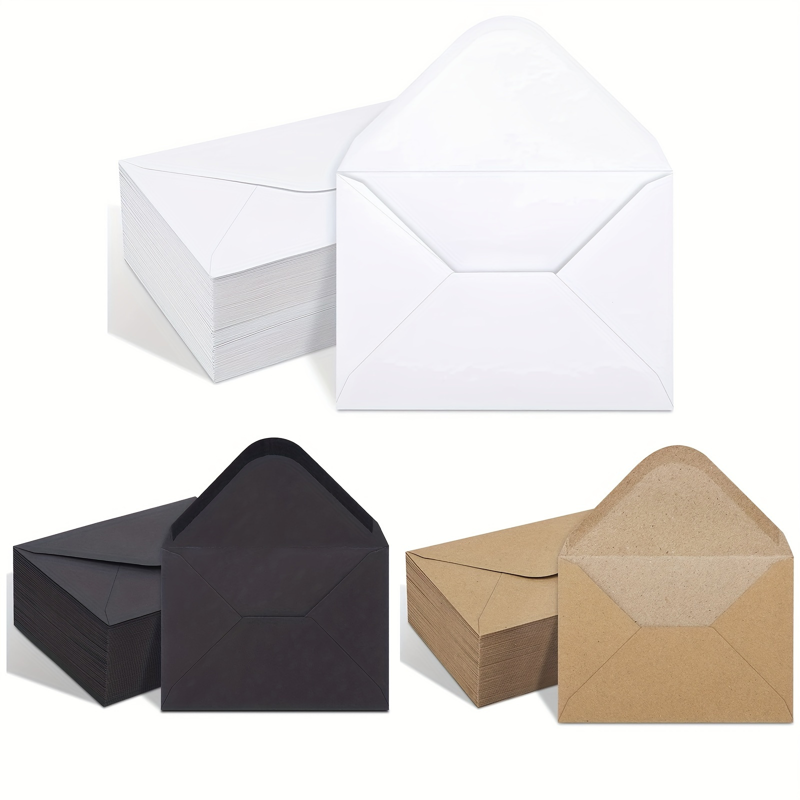 50pcs/lot Vintage Mini Envelopes 10cm*10cm Craft & Black Envelopes