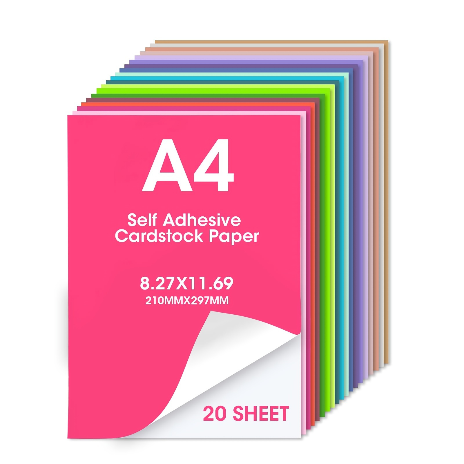 Paquete de 20 hojas de papel crepé A4 en 5 colores: azul, púrpura, rojo,  rosa oscuro y verde para proyectos de artesanía o arte Hojas más gruesas de