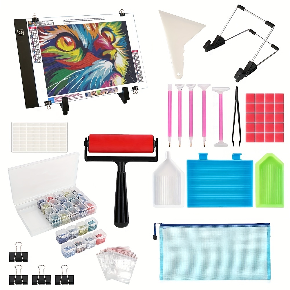 Diamonds Painting A4 LED Light Pad Kit, 5D Diamond Painting Accessories  Tool Kit Full Diamond For Adults And Kids, Supplies Includes Storage Case,  Pen