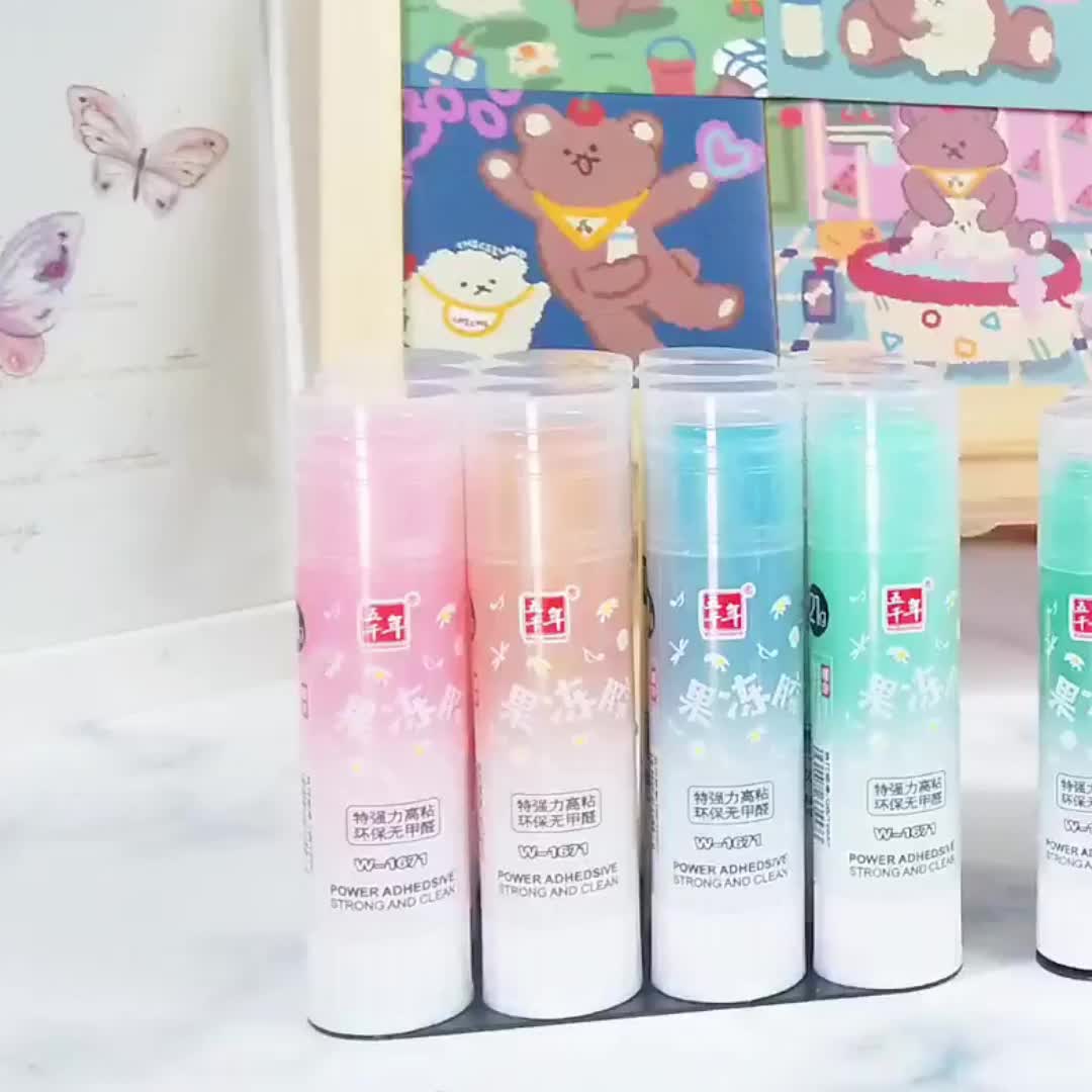 Cartoon Solid Glue Sticks, School Kawaii Cute Slime Glues