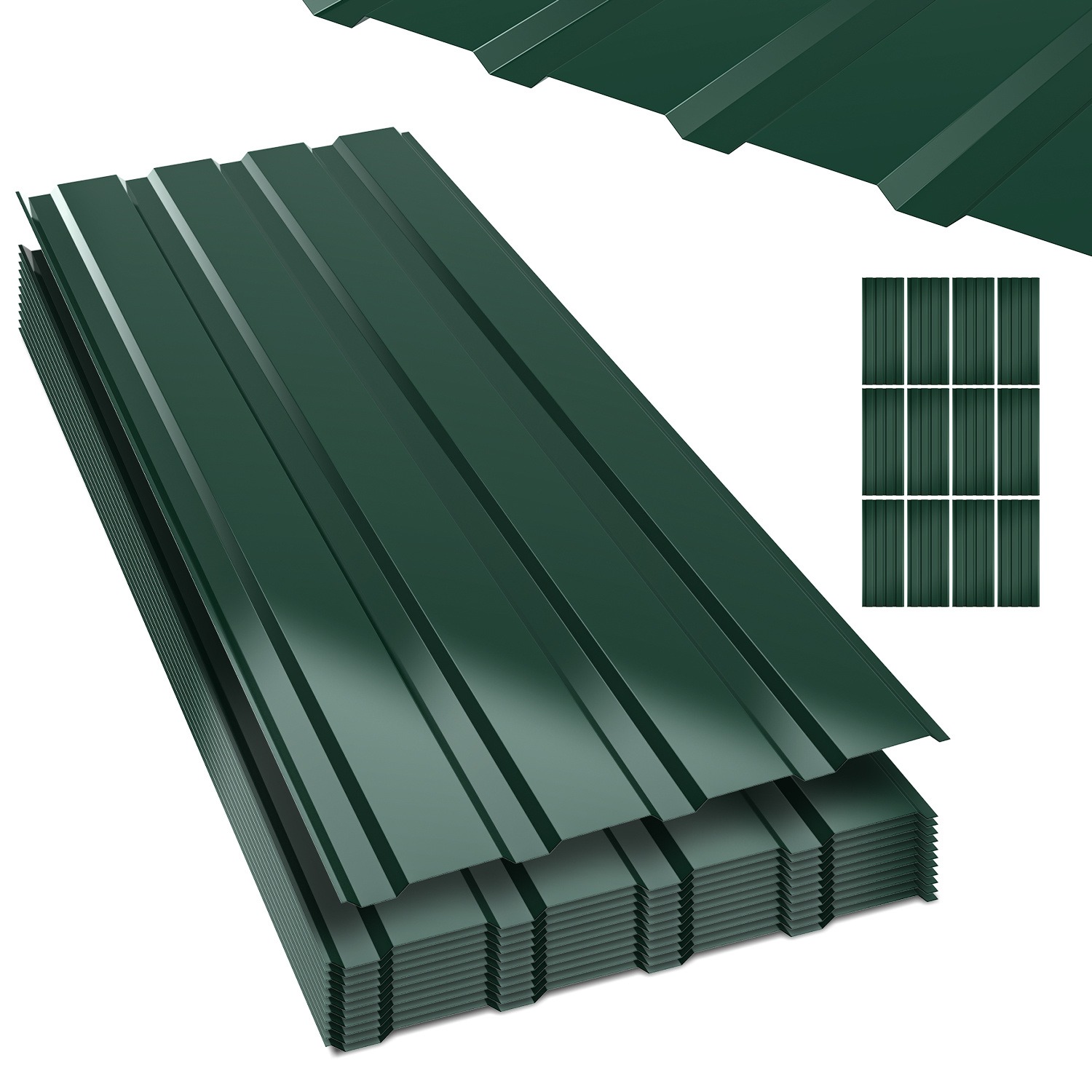 Image of 115*45cm /green Removable, Temporarily Fitted Sheet Trapezoidal Sheet Sheet Metal Roofing Sheet Roofing Panels Steel Sheet