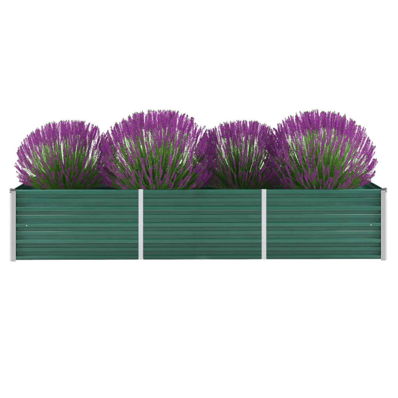 Garden Raised Bed Galvanized Steel 240x80x45cm Green