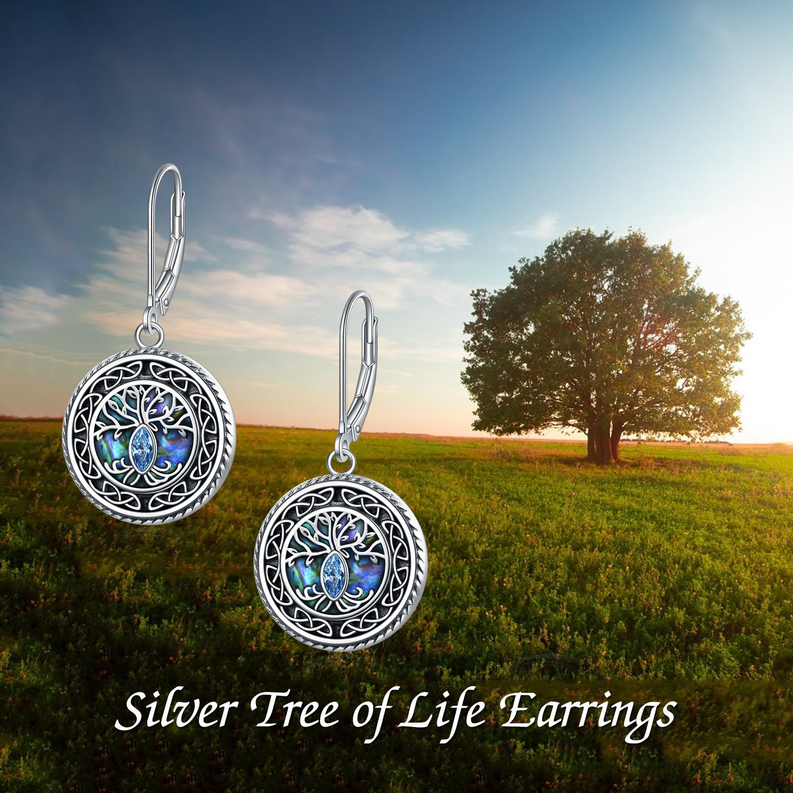 925 sterling silvery tree of life womens earrings fashion abalone shell jewelry mom sister friend birthday gift Product details 4