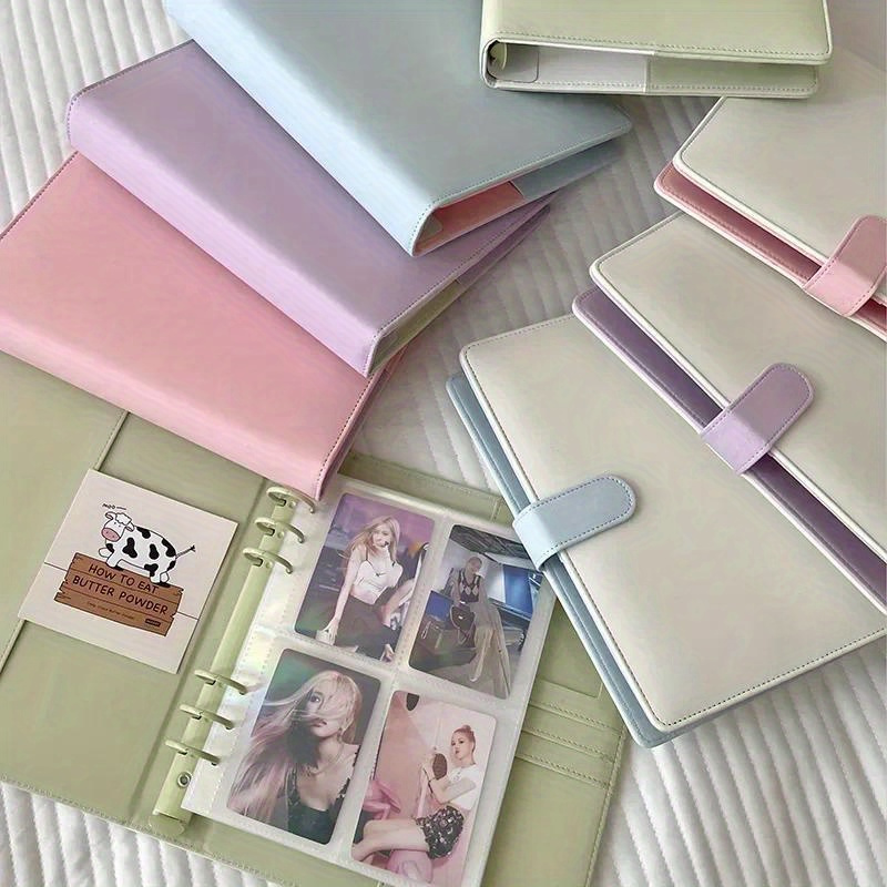A5 Photocard Binder with 25 Pcs Inner 6 Ring, Clear K-Pop Korean Pop  Photocard Holder Binder Book, 4 Photo Style Photo Card Album 1 Set with 1  Letter