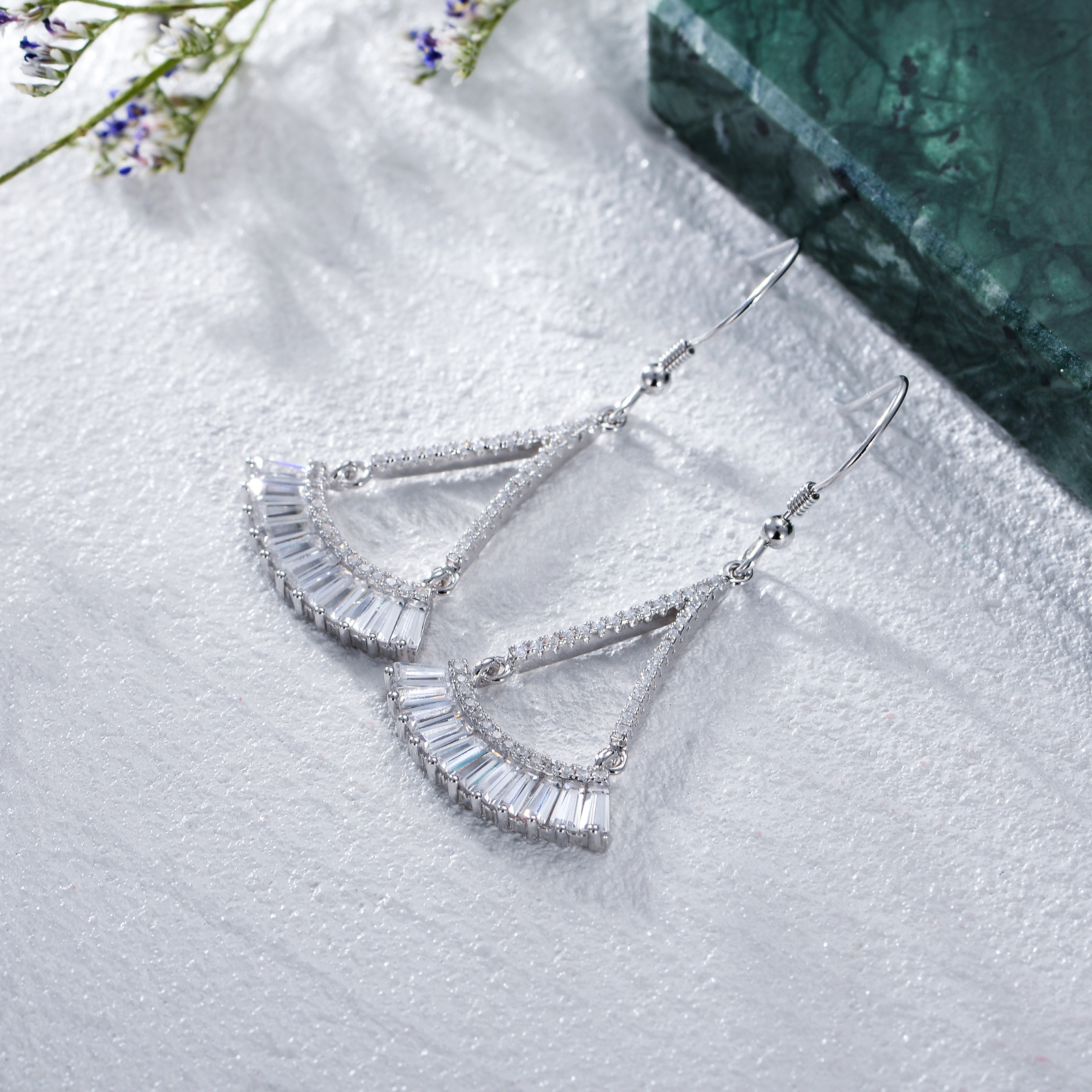 Crystal Dangle Earrings, Elegant Gift for Her