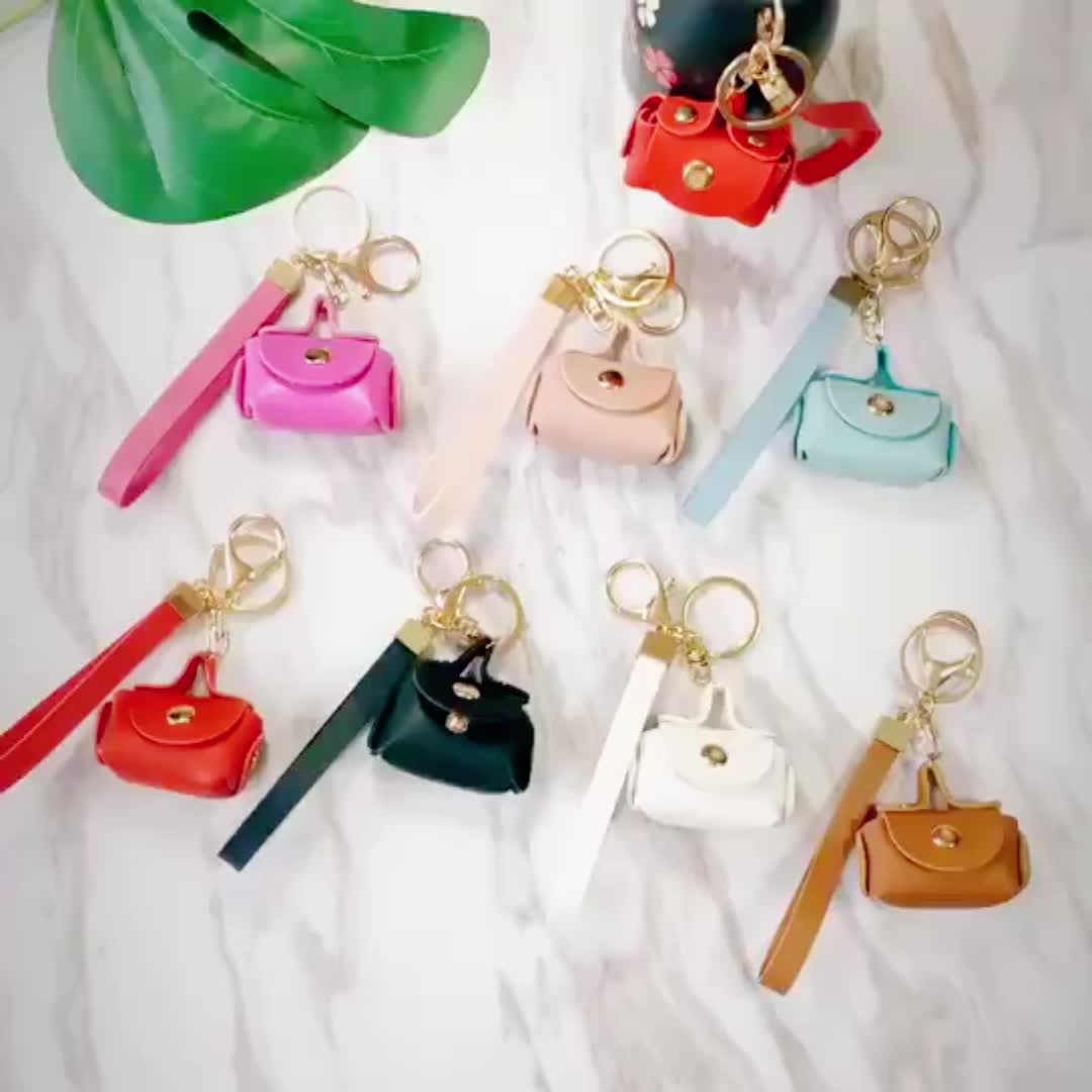 QTKJ Cute Tote Bag Tassels Keychain Mini Coin Purse Key Chain Keyring for  Women Mom Purse Handbag Decor