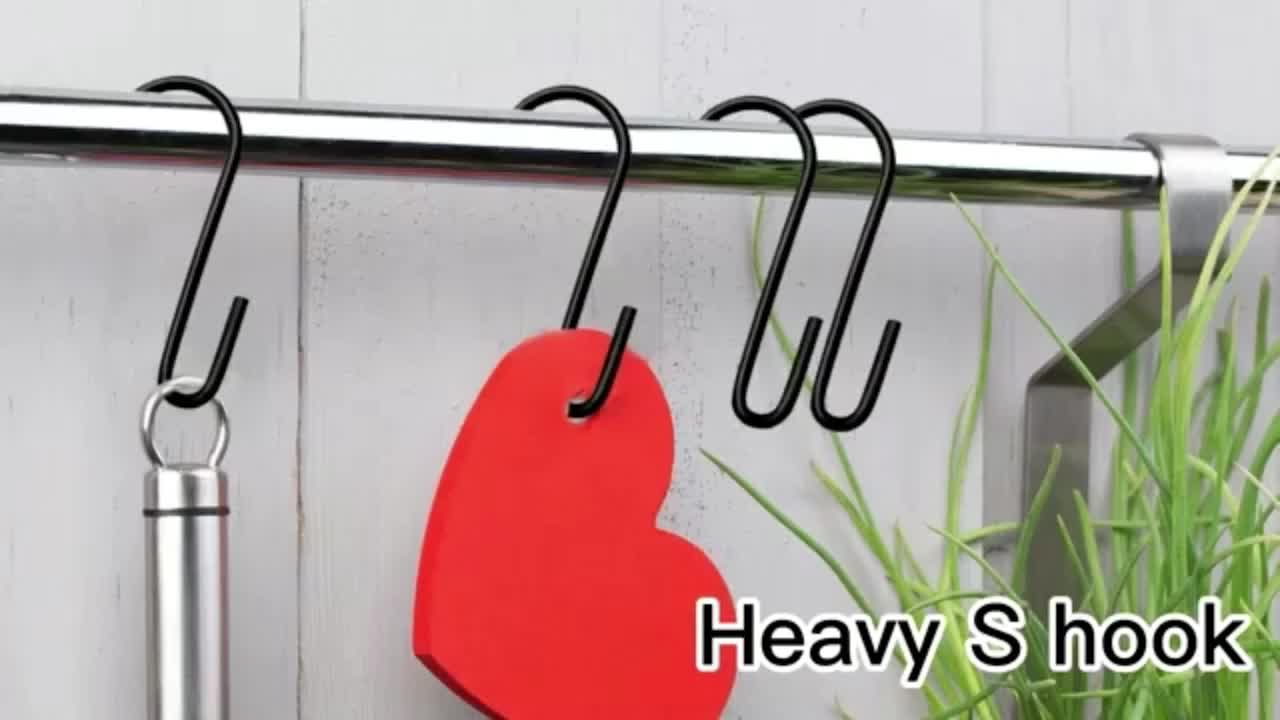 ESFUN 30 Pack Heavy Duty S Hooks Pan Pot Holder Rack Hooks Hanging Hangers  S Shaped Hooks for Kitchenware Pots Utensils Clothes Bags Towels Plants