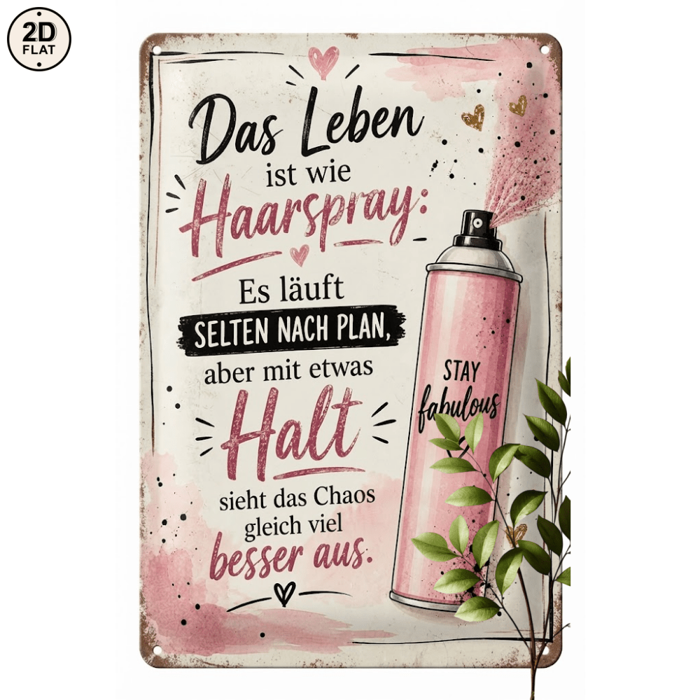 TEMU 2d Flat - 【2d Flat】 2d Flat - [2d Flat] 1pc Metal Sign. Pink Can " Like , It Rarely Goes According To Plan" Perfect For Home, Office, Bar,