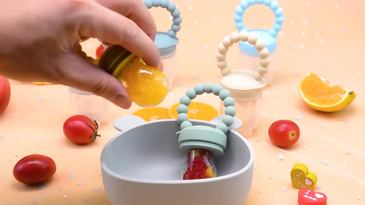 3pcs Children's Silicone Fruit & Vegetable Feeder