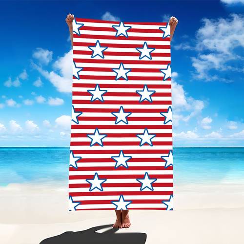 american flag beach towel stars and quick dry large size pool and beach towel for summer outdoor use